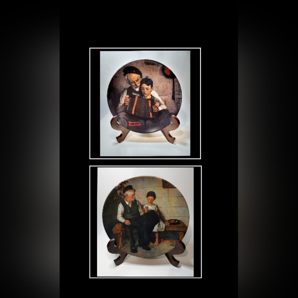 Norman Rockwell Set of 2 Decorative Plates 'Rockwell Heritage Collection'